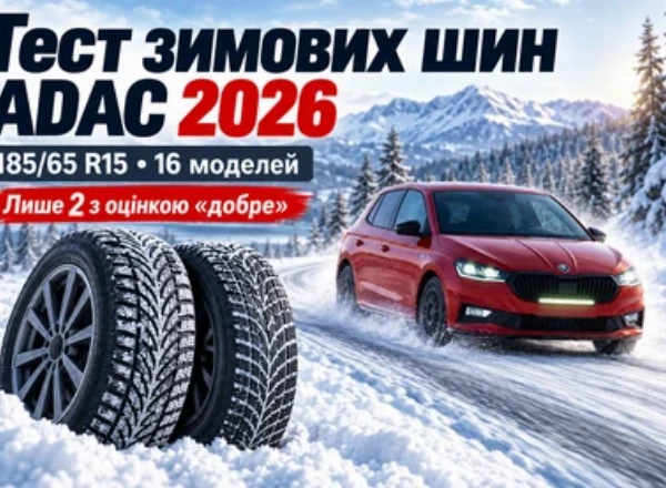 Тест зимових шин ADAC 2026 у розмірі 185/65 R15: 16 моделей, але лише дві з оцінкою «добре»