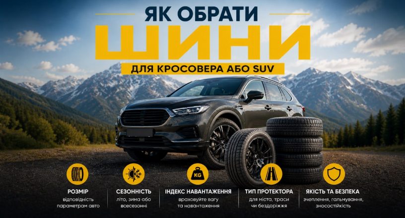 Як обрати шини для кросовера або SUV: повний гід для безпечної їзди
