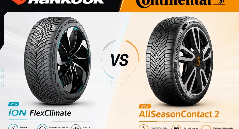 Hankook iON FlexClimate vs Continental AllSeasonContact 2 — тест EV-шин 2026